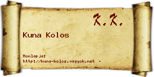 Kuna Kolos névjegykártya